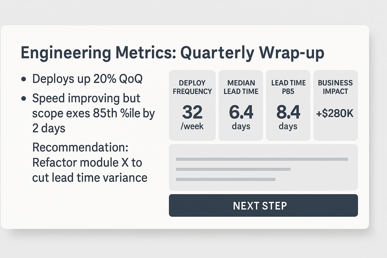 engineering metrics: quarterly wrap up graph