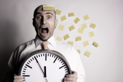 person stressed about time